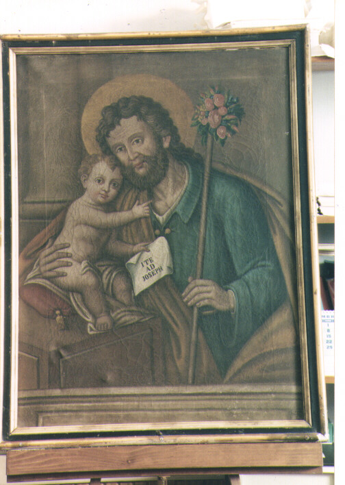 San Giuseppe e Gesù Bambino (dipinto) di Semerano Antonio (sec. XIX)