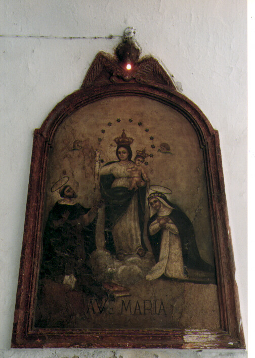 Madonna del Rosario con San Domenico e Santa Caterina da Siena (dipinto) - ambito pugliese (sec. XIX)