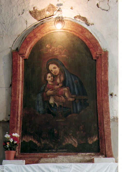 Madonna del Carmelo intercede per le anime del purgatorio (edicola) - ambito Italia meridionale (sec. XIX)
