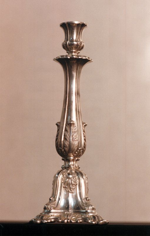 candeliere d'altare, serie - manifattura napoletana (prima metà sec. XIX)