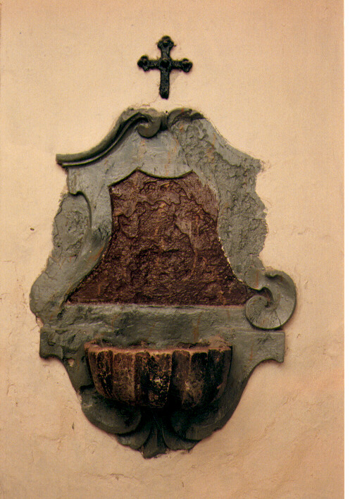 acquasantiera da parete, serie - ambito Italia meridionale (sec. XVIII)