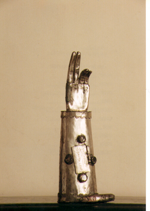 reliquiario antropomorfo - a braccio - ambito pugliese (sec. XV)