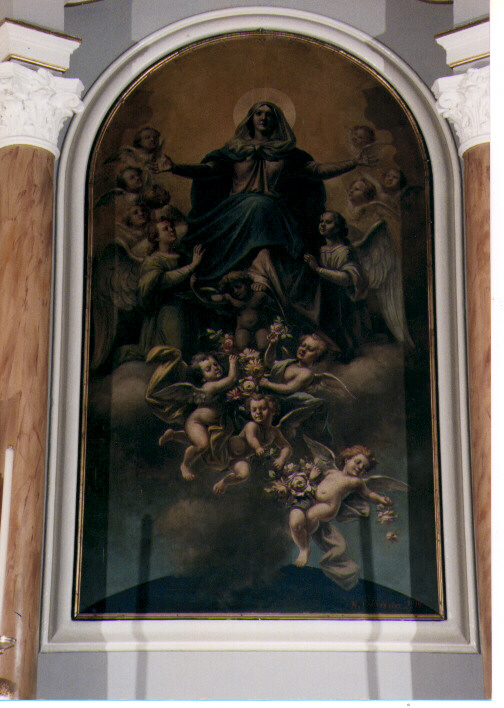 Santa Maria Maddalena portata in cielo dagli angeli (dipinto) di Colonna Nicola (sec. XX)