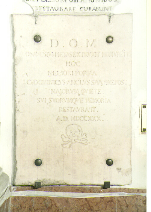 lapide documentaria - ambito Italia meridionale (sec. XVIII)