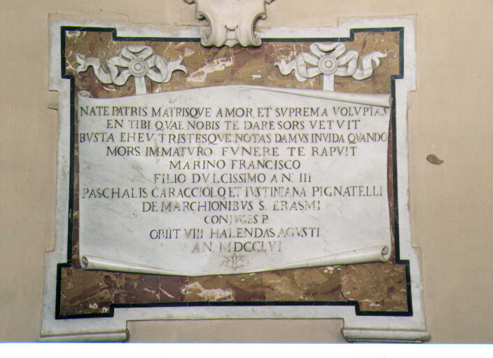 lapide tombale - ambito Italia meridionale (sec. XVIII)