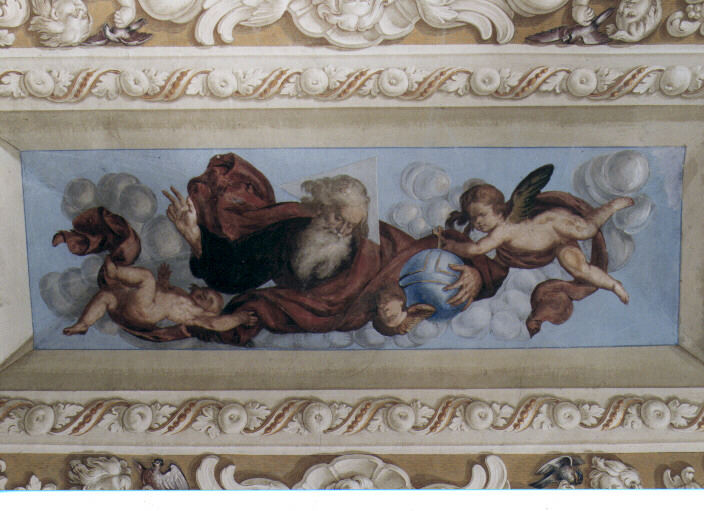Dio Padre tra angeli (dipinto) di Gliri Nicola (bottega) (sec. XVII)
