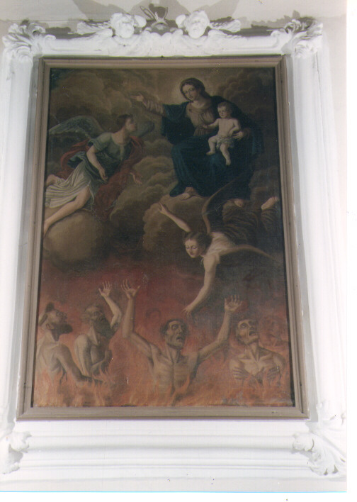 Madonna con personaggi che implorano il suo aiuto (dipinto) - ambito Italia meridionale (ultimo quarto sec. XVIII)