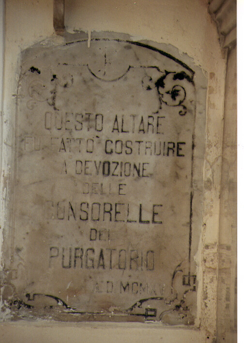 lapide documentaria - ambito Italia meridionale (sec. XX)