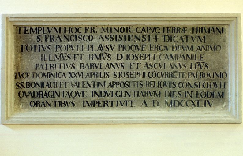 lapide documentaria - ambito Italia meridionale (sec. XVIII)