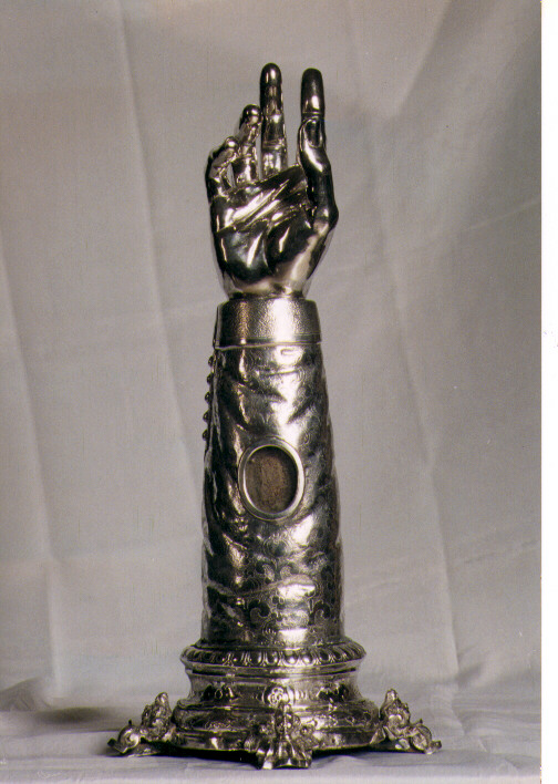 reliquiario antropomorfo - a braccio - manifattura napoletana (sec. XVII)