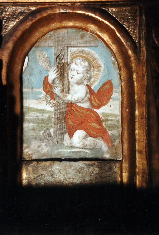 angelo con simboli della passione: croce (dipinto) di fra' Giacomo da San Vito (metà sec. XVII)