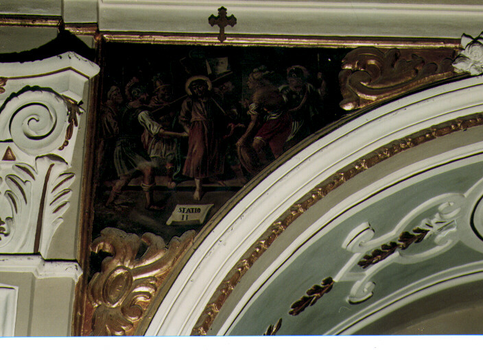 stazione II: Gesù caricato della croce (dipinto) - ambito pugliese (sec. XVIII)