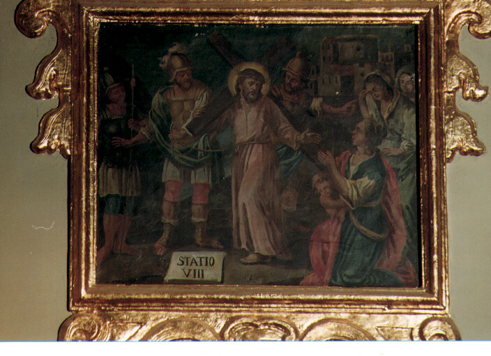 stazione VIII: Gesù consola le donne di Gerusalemme (dipinto) - ambito pugliese (sec. XVIII)
