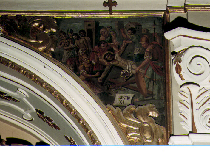 stazione XI: Gesù inchiodato alla croce (dipinto) - ambito pugliese (sec. XVIII)