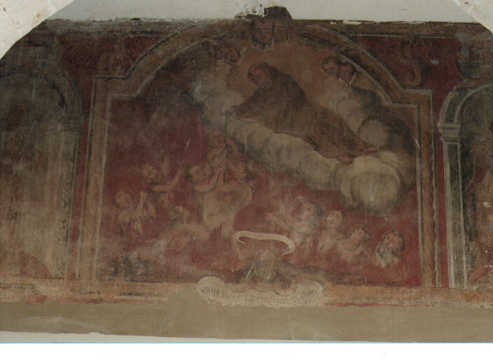 San Francesco d'Assisi salva le anime del purgatorio, San Francesco d'Assisi, anime del purgatorio (dipinto) di Conversi Giuseppe (sec. XVIII)