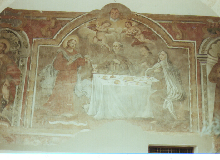 appatizione di Gesù alla mensa di San Pietro d'Alcantara, San Pietro d'Alcantara, santa Teresa d'Avila (dipinto) di Conversi Giuseppe (sec. XVIII)