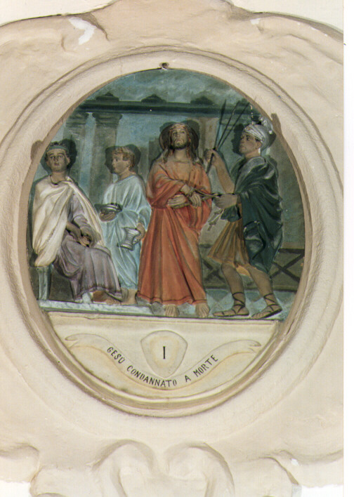 stazione I: Gesù condannato a morte (formella) - ambito salentino (seconda metà sec. XIX)