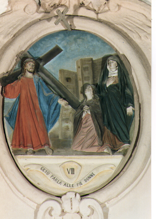 stazione VIII: Gesù consola le donne di Gerusalemme (formella) - ambito salentino (seconda metà sec. XIX)