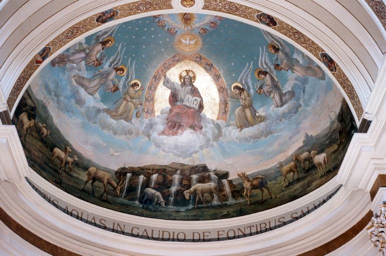 Cristo in maestà (dipinto) di Colonna Umberto (sec. XX)