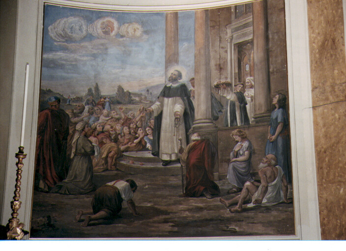 San Domenico con devoti (dipinto) di Colonna Umberto (sec. XX)
