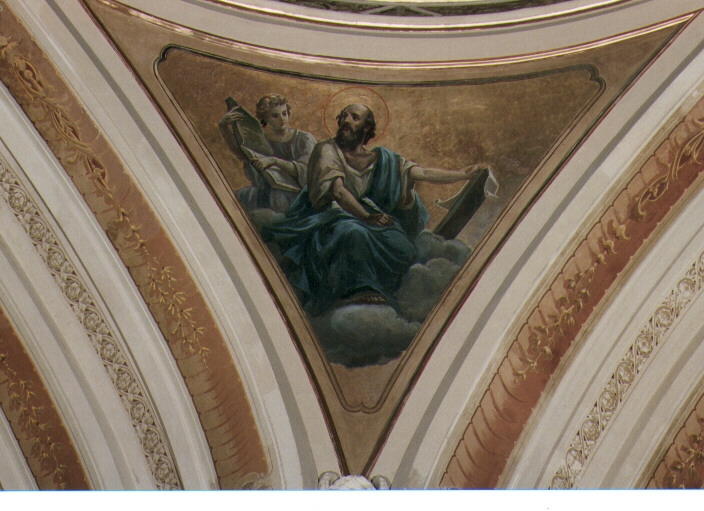San Matteo e l'angelo (dipinto) di Lanave Antonio (primo quarto sec. XX)