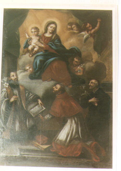 Madonna con Bambino, San Gaetano da Thiene, San Carlo Borromeo e Santo mon aco (dipinto) - ambito salentino (secondo quarto sec. XVIII)