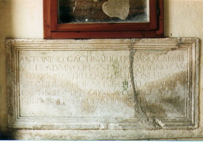 lapide tombale - ambito salentino (secc. XVI/ XVII)