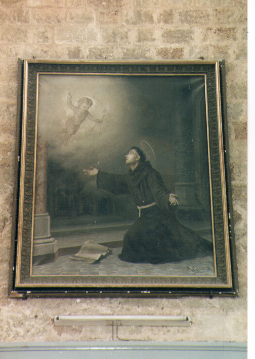 apparizione di Gesù Bambino a Sant'Antonio da Padova (dipinto) di Girosi Alfredo (ultimo quarto sec. XIX)