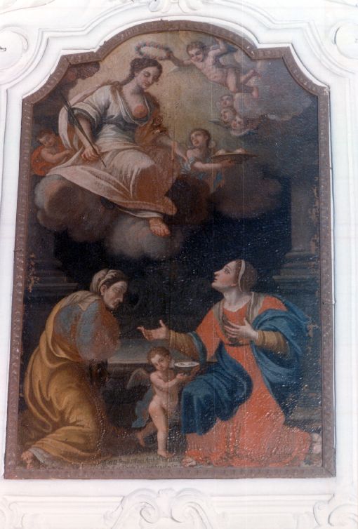 Santa Lucia invocata da Sant'Agata in favore della madre emorroissa (dipinto) - ambito salentino (sec. XVIII)