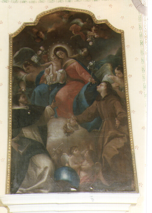 Madonna del Rosario con San Domenico e Sant'Antonio (dipinto) - ambito Italia meridionale (seconda metà sec. XVIII)