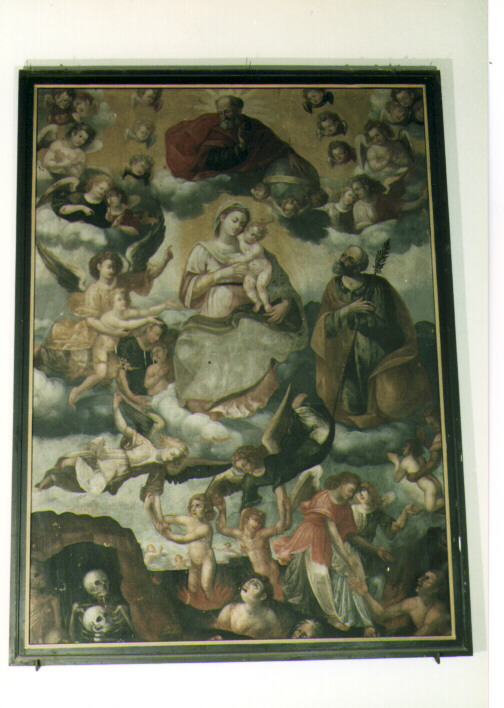 Madonna delle Grazie, San Giuseppe, Dio Padre, anime del purgatorio (dipinto) - ambito salentino (ultimo quarto sec. XVIII)