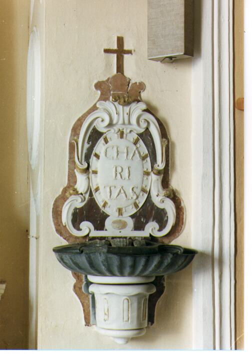 acquasantiera da parete, serie - ambito Italia meridionale (sec. XVIII)