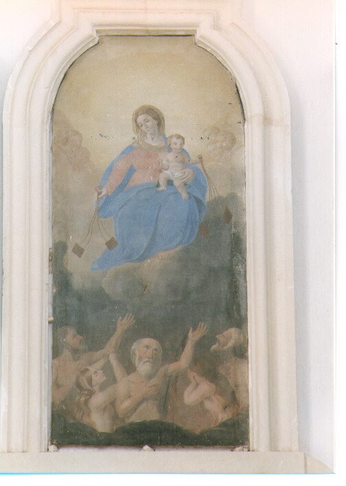 Madonna del Carmelo e anime purganti (dipinto) - ambito salentino (sec. XIX)
