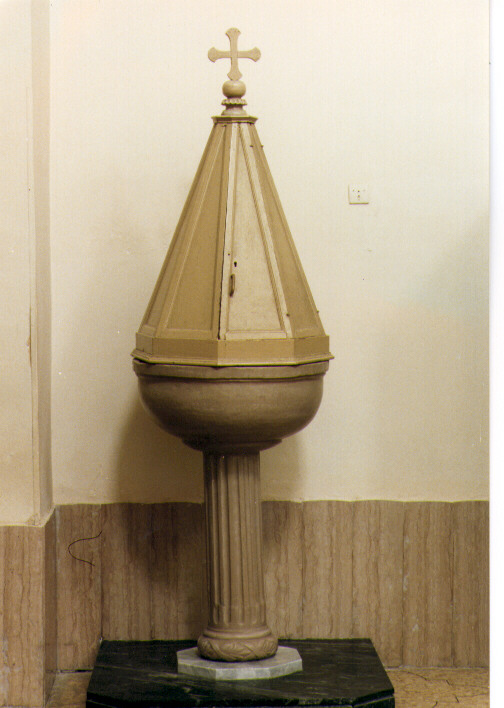 coperchio del fonte battesimale - ambito salentino (primo quarto sec. XX)