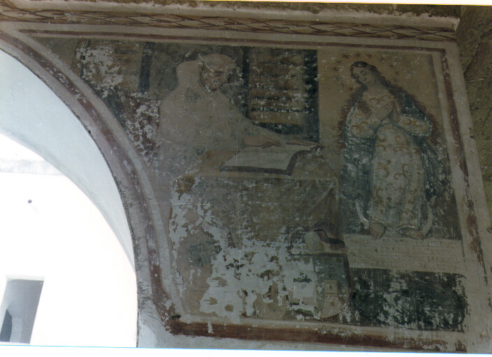 frate con Madonna Immacolata (dipinto, elemento d'insieme) - ambito pugliese (fine/inizio secc. XVII/ XVIII)