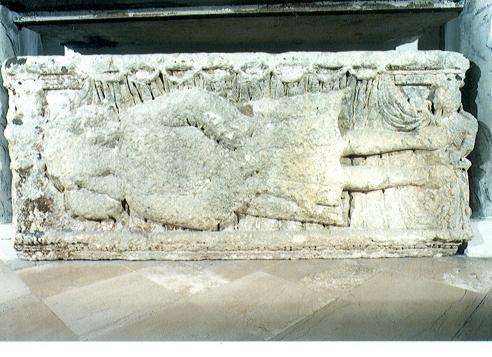 guerriero (lapide tombale) - ambito salentino (fine/inizio secc. XV/ XVI)