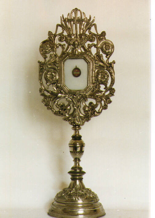 reliquiario - a ostensorio - ambito salentino (fine/inizio secc. XIX/ XX)