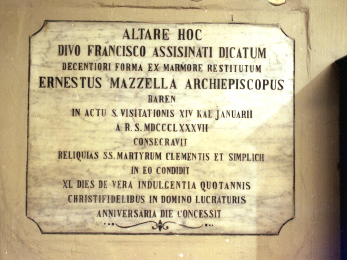 lapide documentaria - ambito Italia meridionale (sec. XIX)