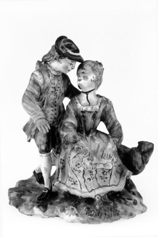 figura maschile e figura femminile (scultura) - ambito napoletano (seconda metà sec. XVIII)