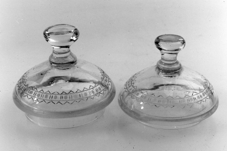 coperchio, coppia - produzione muranese (prima metà sec. XIX)