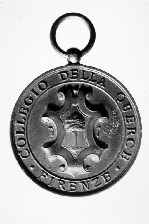 emblema del collegio della Quercia (medaglia) - ambito italiano (inizio sec. XX)