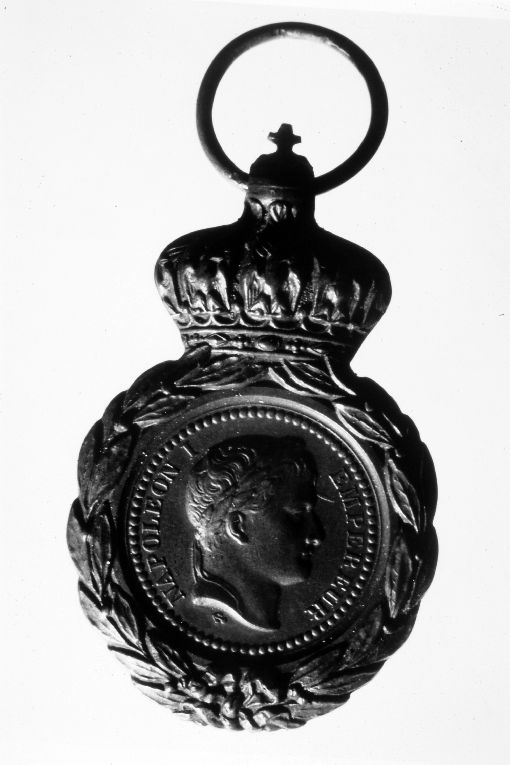 ritratto di Napoleone coronato d'alloro (medaglia) - ambito francese (sec. XIX)