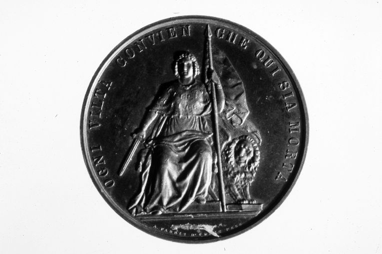 ritratto di doge con leone di Venezia (medaglia) di Fabris Antonio (sec. XIX)
