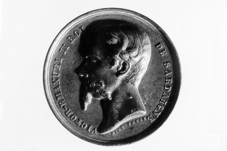 ritratto di Vittorio Emanuele II (medaglia) di Hart Laurent Joseph (sec. XIX)