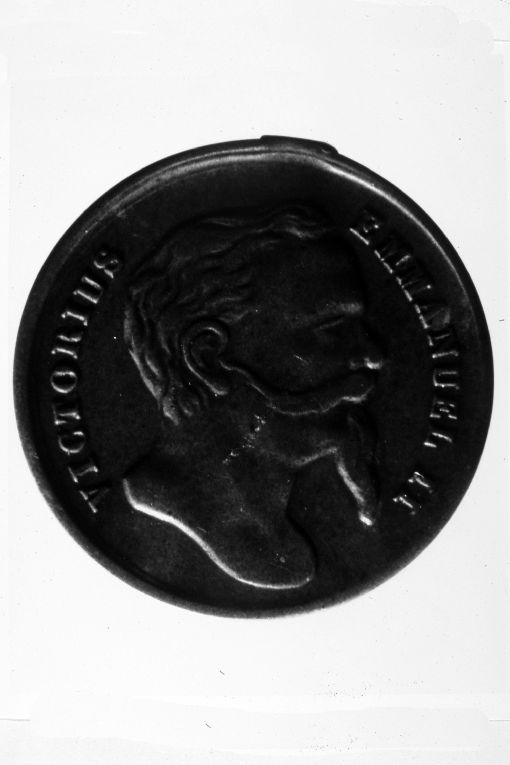 ritratto di Vittorio Emanuele II re d'Italia (medaglia) - ambito italiano (sec. XIX)