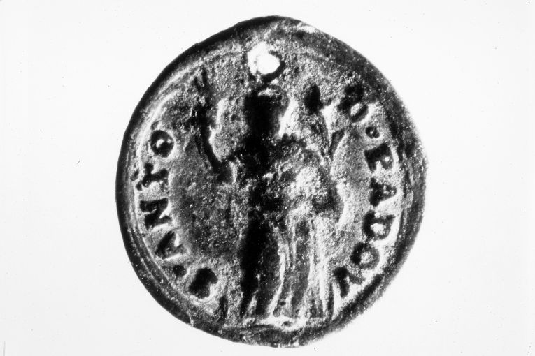 Sant' Antonio da Padova/ San Carlo Borromeo (medaglia) - ambito romano (sec. XVIII)