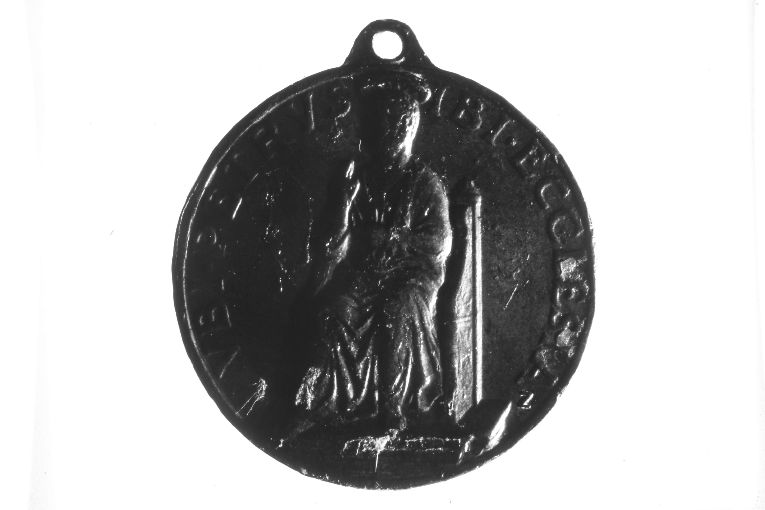 ritratto di papa Pio XII/ San Pietro apostolo in trono (medaglia) di Mistruzzi Aurelio (sec. XX)