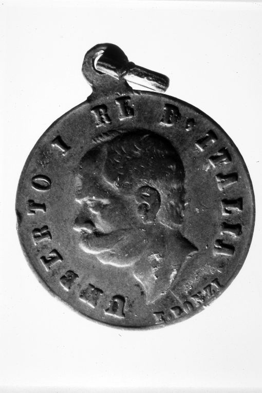 ritratto di Umberto I, re d'Italia (medaglia) di Ponzi E (sec. XX)