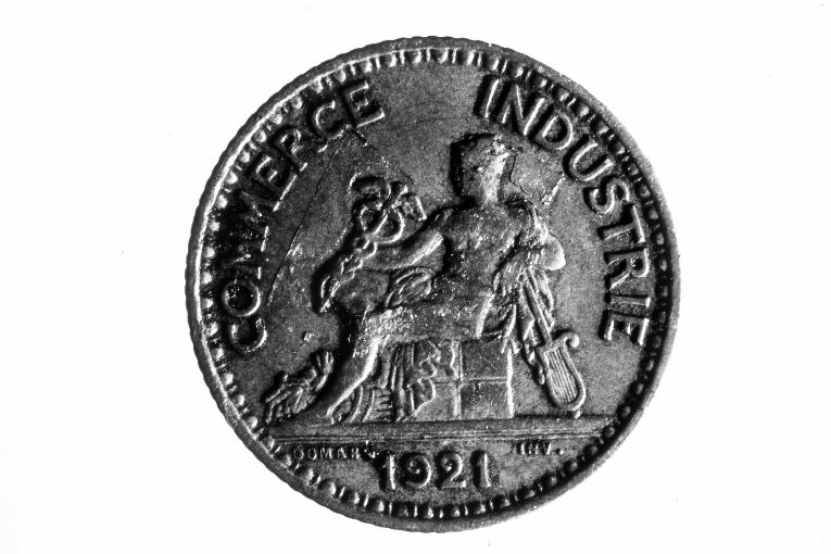 Mercurio con la lira ed il caduceo (gettone) di Domard Joseph Francois (sec. XX)