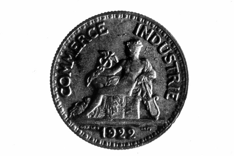 Mercurio con la lira ed il caduceo (gettone, serie) di Domard Joseph Francois (sec. XX)